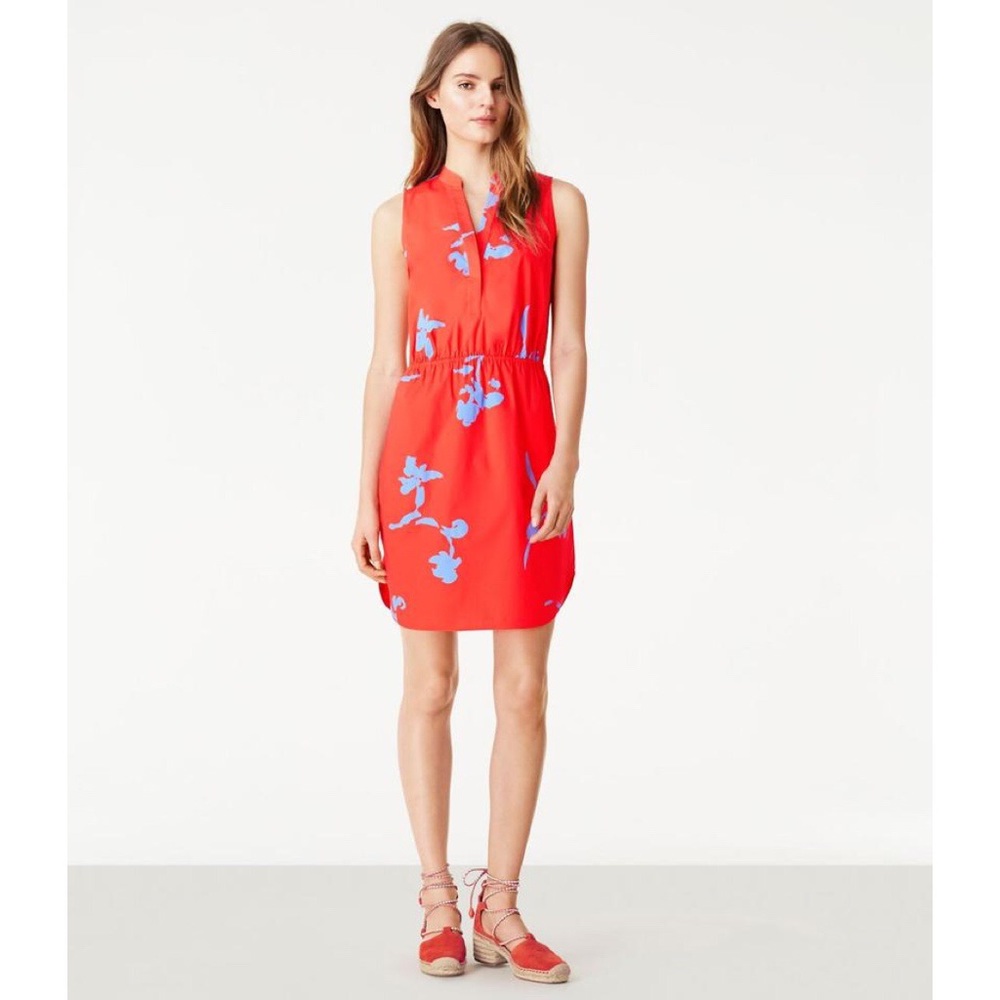 Tory Burch "Chelsea" Printed Poplin Shirtdress